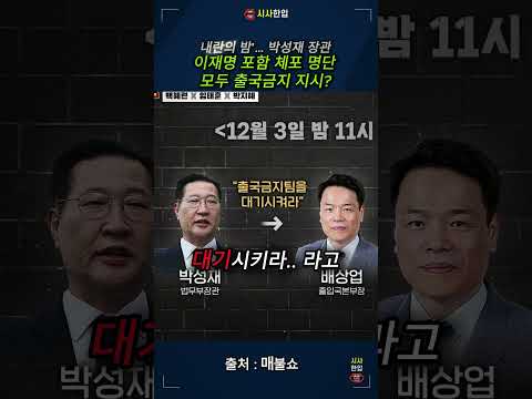 박성재 <strong>장관</strong>, 이재명 포함 체포 <strong>명단</strong> 모두 출국금지 지시?#내란#이재명#체포#증거