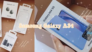 Samsung Galaxy A54 | aesthetic unboxing | accesorios + case  🌟