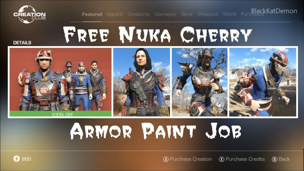 Free Nuka Cherry Armor Paint Job (Limited Time) YouTube