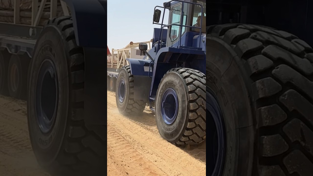RIG MOVER JOB! LOWBED TRUCK ON THE DESERT UPHILL WITH TWO WHEEL LOADER🐪