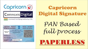 Capricorn Pan Based Digital Signature Paperless Process | Class 2, Class 3 DSC