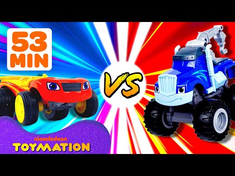 Race Car Blaze vs. Pirate Crusher Compilation! | Blaze and the Monster Machines Toys | Toymation
