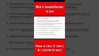 What Is ExecutorService in Java?  #java
