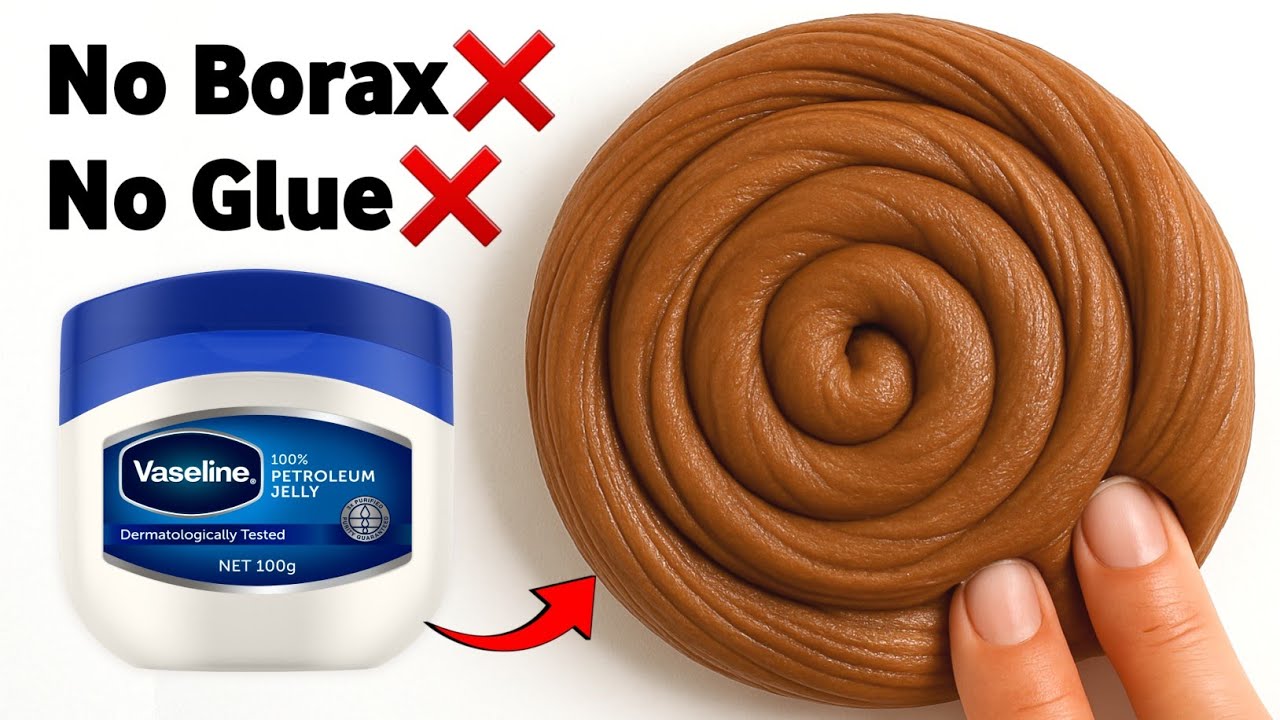 How to make Slime without Glue or Borax | No Glue No Borax Vaseline & Coffee at home [ASMR]
