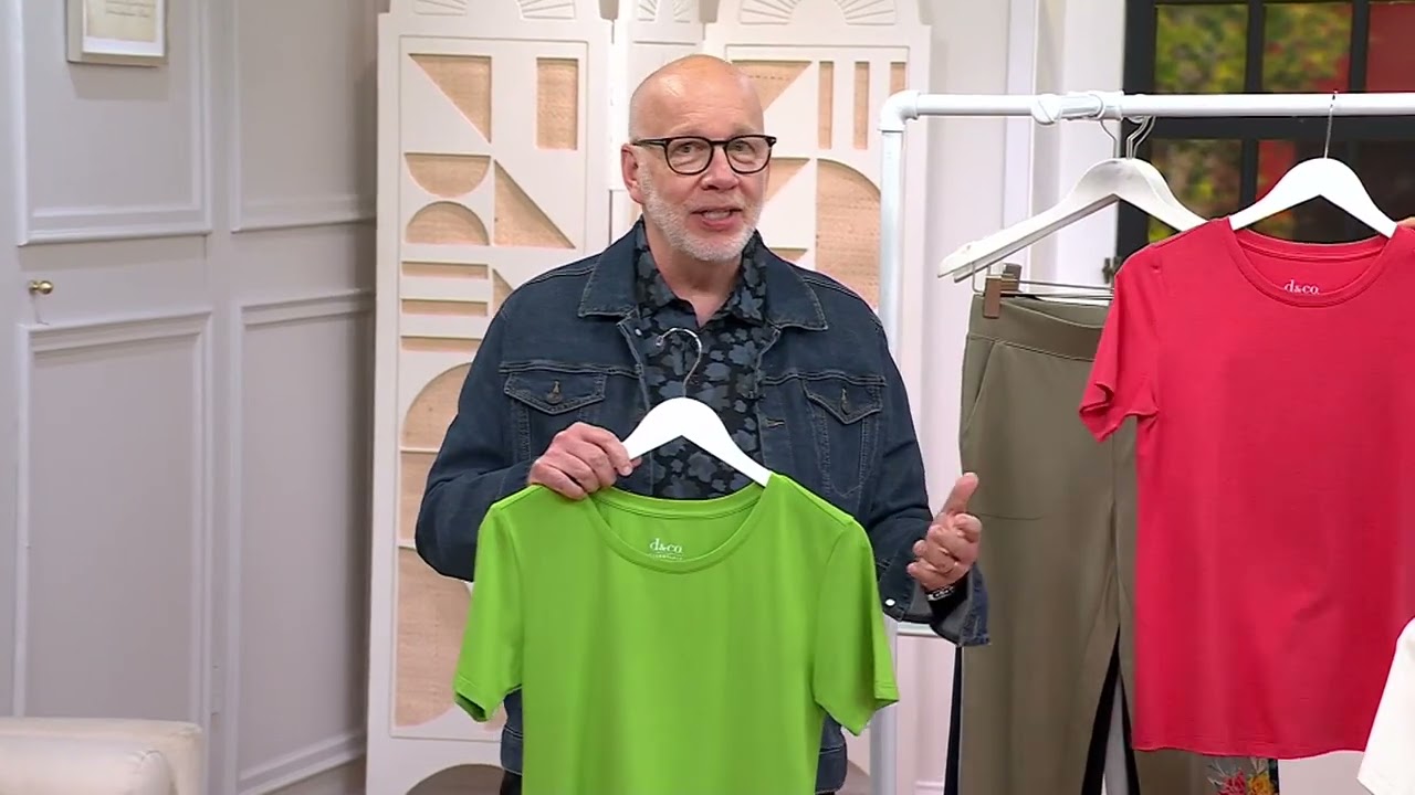Denim &amp; Co. Essentials Cool to the Touch Cotton Modal Round Neck Top on QVC