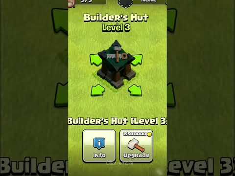 Level 1 to MAX Upgrade Builder's Hut - Clash of Clans #shorts #clashofclans #coc