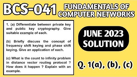 Count to infinity problem in distance vector routing protocol | Public and private key cryptography