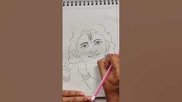 Quick simple & easy drawing of lord Krishna/How to draw krishna outline sketch/easy krishna drawing