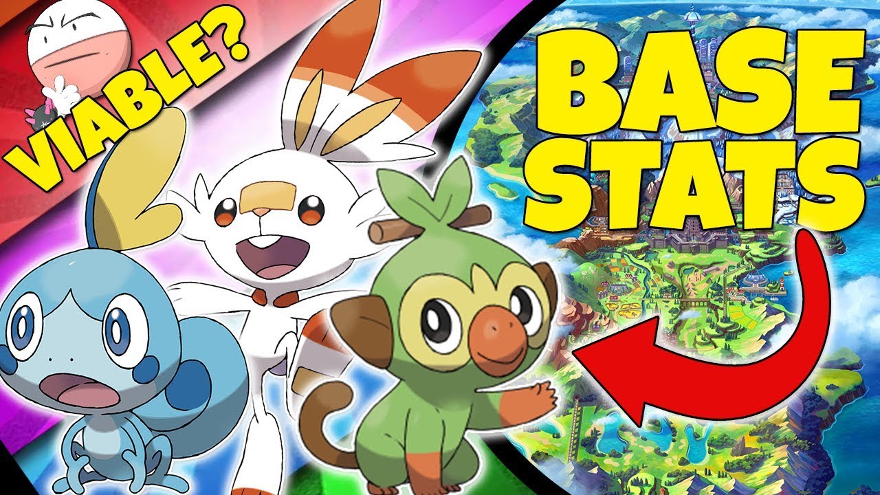 Base Stat Totals Of Gen 8 Starter Final Evolutions Grookey Sobble Scorbunny