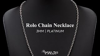 ByEnzo Rolo Chain Necklace, 3mm | Platnum Jewelry Resimi