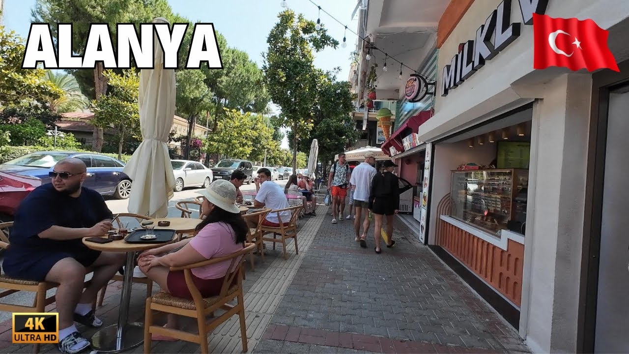 Alanya Turkiye Cleopatra Beach Walking Tour | Antalya Turkey 4K HDR