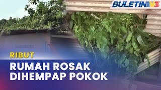 RIBUT | 11 Rumah, Bengkel Motosikal Rosak Teruk Dibadai Ribut