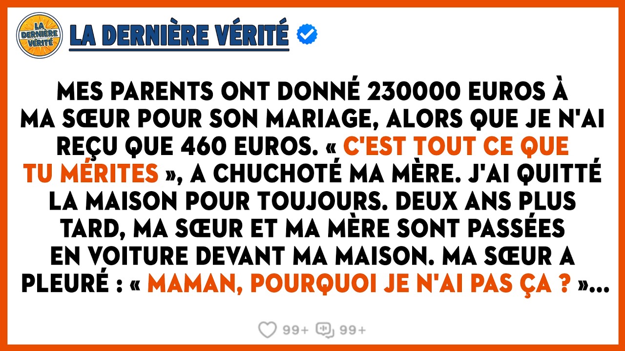 Mes Parents Ont Donné 230000 Euros À Ma Sœur Pour Son Mariage, Alors Que Je N'ai Reçu Que 460 Euros