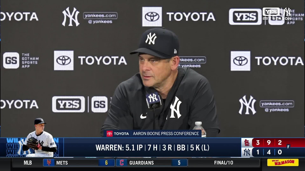 Thumbnail for Aaron Boone on the Yankees' 3-1 loss to St. Louis