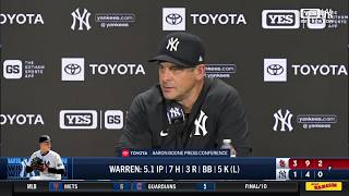 Aaron Boone on the Yankees' 3-1 loss to St. Louis