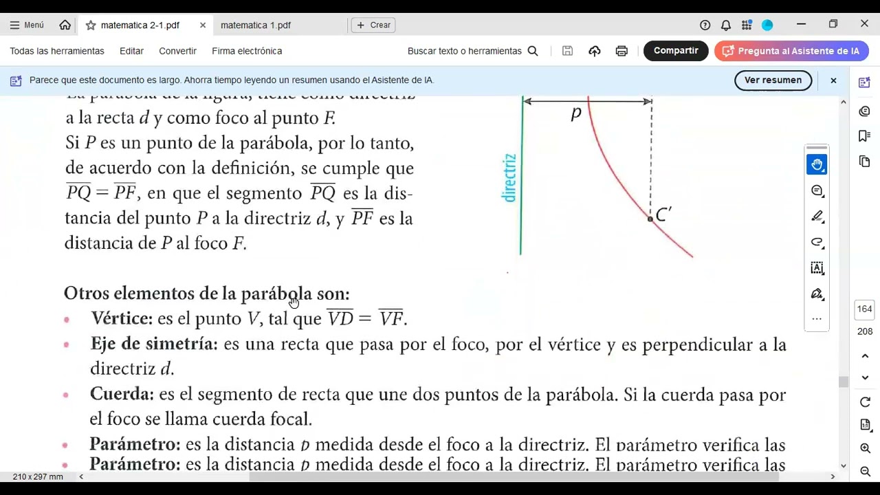 Clase 28 Parábola vértice en el origen.