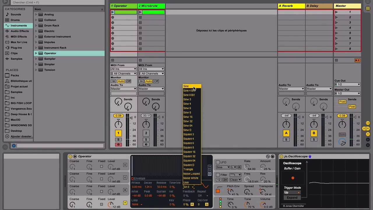 Tout sur Ableton -Comment créer un kick avec Opérator d'Ableton Live 9