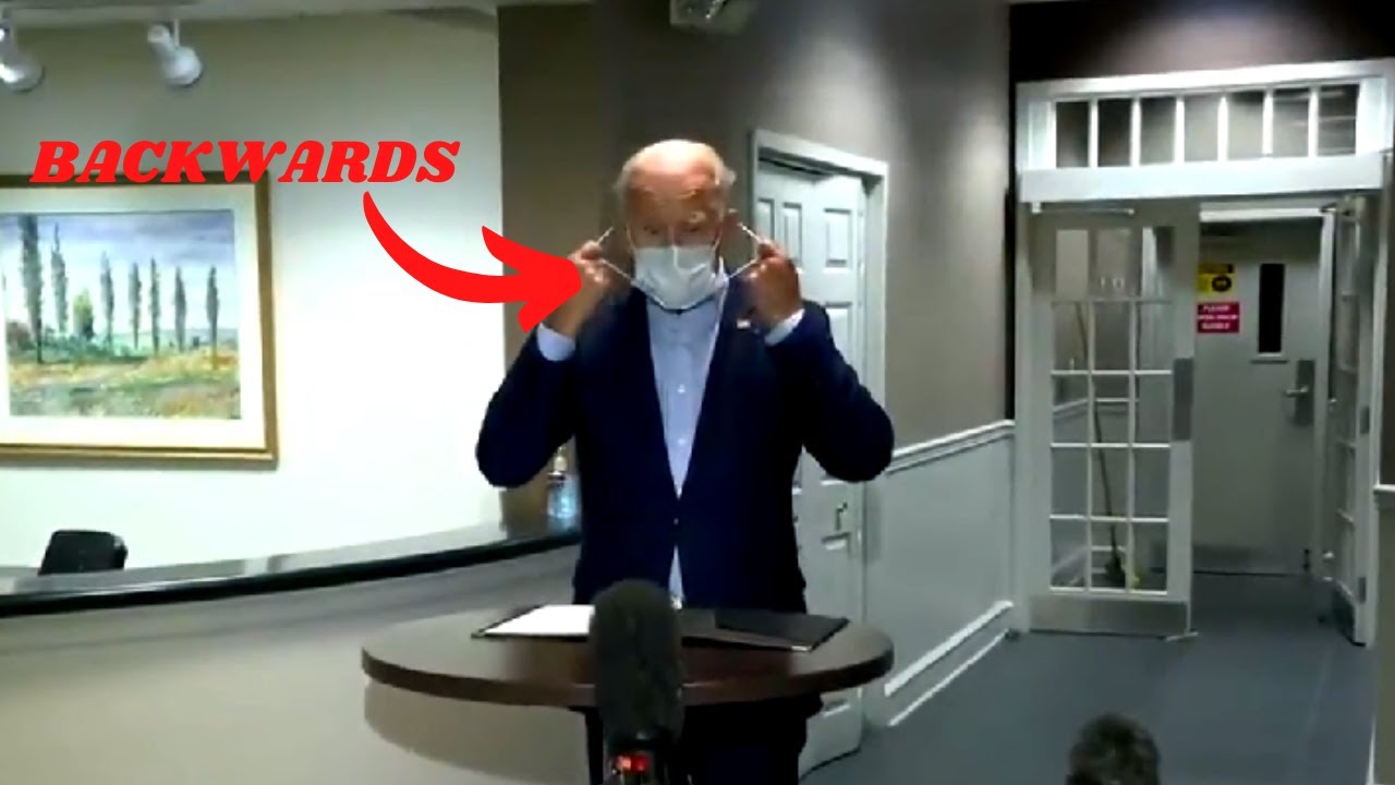 Joe Biden Wears His Mask BACKWARDS Before Reading from Ginsburg Script ...