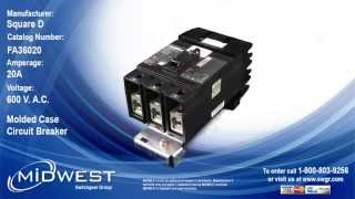 Square D FA36020 Circuit Breaker - For Sale