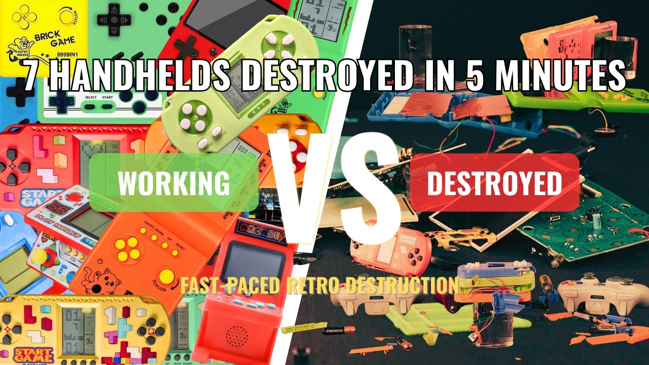 7 Handheld Games DESTROYED in 5 Minutes | Fast Paced Retro Destruction