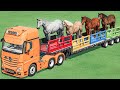 Work with Colors HUGE HORSE with Mini Tractors Farming 