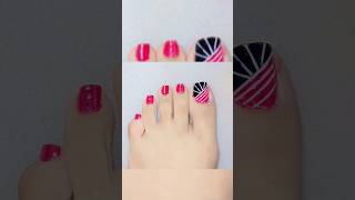 easy nail design for toes🖤💕 #naildesigns #nailart #simplenails #youtubeshorts #ytshorts #shorts