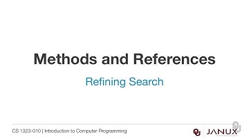 Introduction to Computer Programming - Methods and References - Refining Search