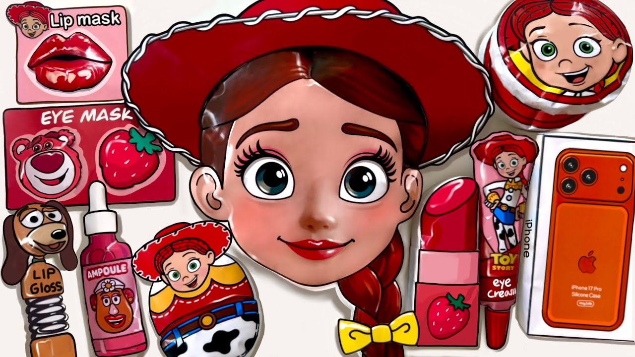 [💗Paper diy💗] Toystory Jessie iphone unboxing & Skincare & Makeup 토이스토리 제시 메이크업 스킨케어 asmr