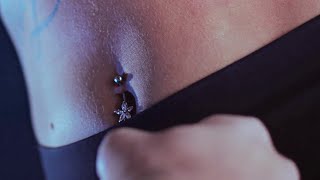 Punching Abs (Pierced Belly Button) in Slow motion | Navel Play
