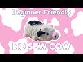 Crochet No Sew Cow Tutorial | Beginner Friendly