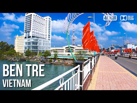 Ben Tre City, Mekong Delta - 🇻🇳 Vietnam [4K HDR] Walking Tour