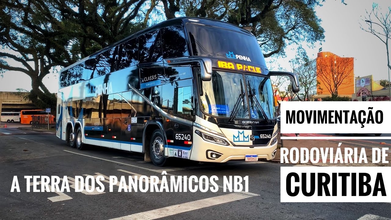 A terra do panorâmico NB1 DD  movimentação de ônibus na Rodoviária de Curitiba parte 1