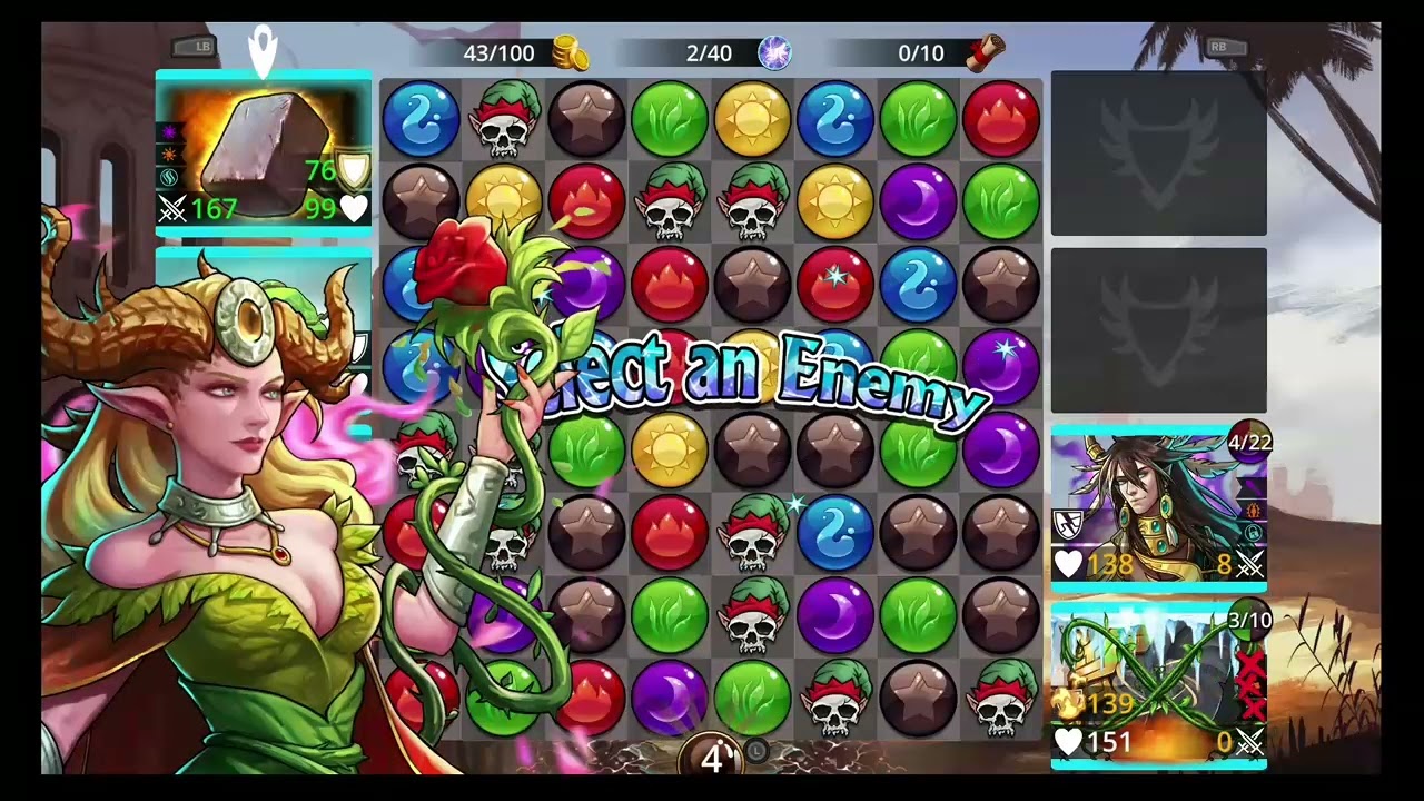 Gems Of War: Mountain Crusher, Forest Troll, Moira Cragheart, The Wild Queen.