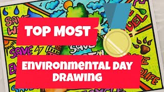 Environment Day Poster Drawing 2026 / Save Nature Save Environment Chart Project/save earth drawing