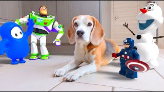 Funny Dogs vs Animations in Real Life! Buzz  Among us  Lego and many more!