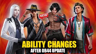 All Characters Ability Changes OB44 Update Free Fire | OB44 Update Character Adjustment Free Fire