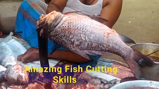 Amazing Big Giant 6kg Katla Fish Cutting Skills Live