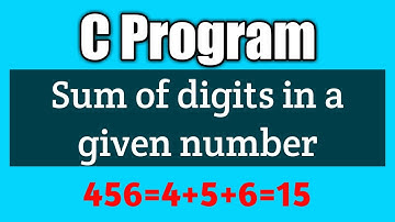 Write a program to find sum of digits in a given number | Vision Academy