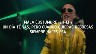 Mala Costumbre - Manuel Turizo x Wisin & Yandel (Letra/Lyrics)