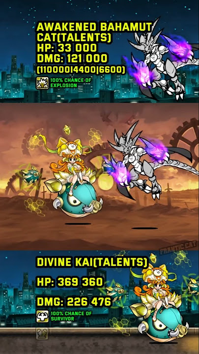 The Battle Cats : Bahamut Vs Kai, Cat Machine, Hades lv50 #shotrs #thebattlecats #bcu