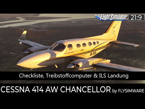 Cessna 414 AW (Beta) - Checkliste, Fuel Computer & ILS Approach ★ MSFS 2020 Deutsch