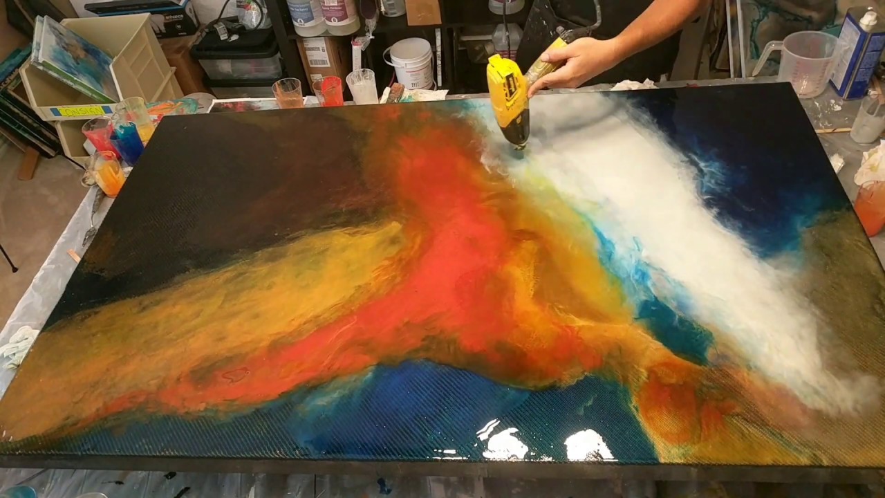 Timelapse Carbon fiber Resin painting 2nd Layer with Metallic Pigment