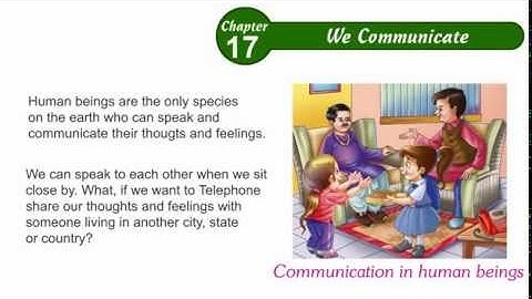 Environmental Studies Class 1 Chapter 17,We Communicate