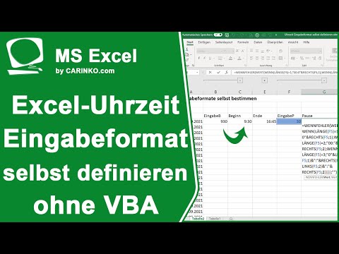 Update Uhrzeit Eingabeformat selbst definieren - ohne Doppelpunkteingabe - ohne VBA - carinko.com