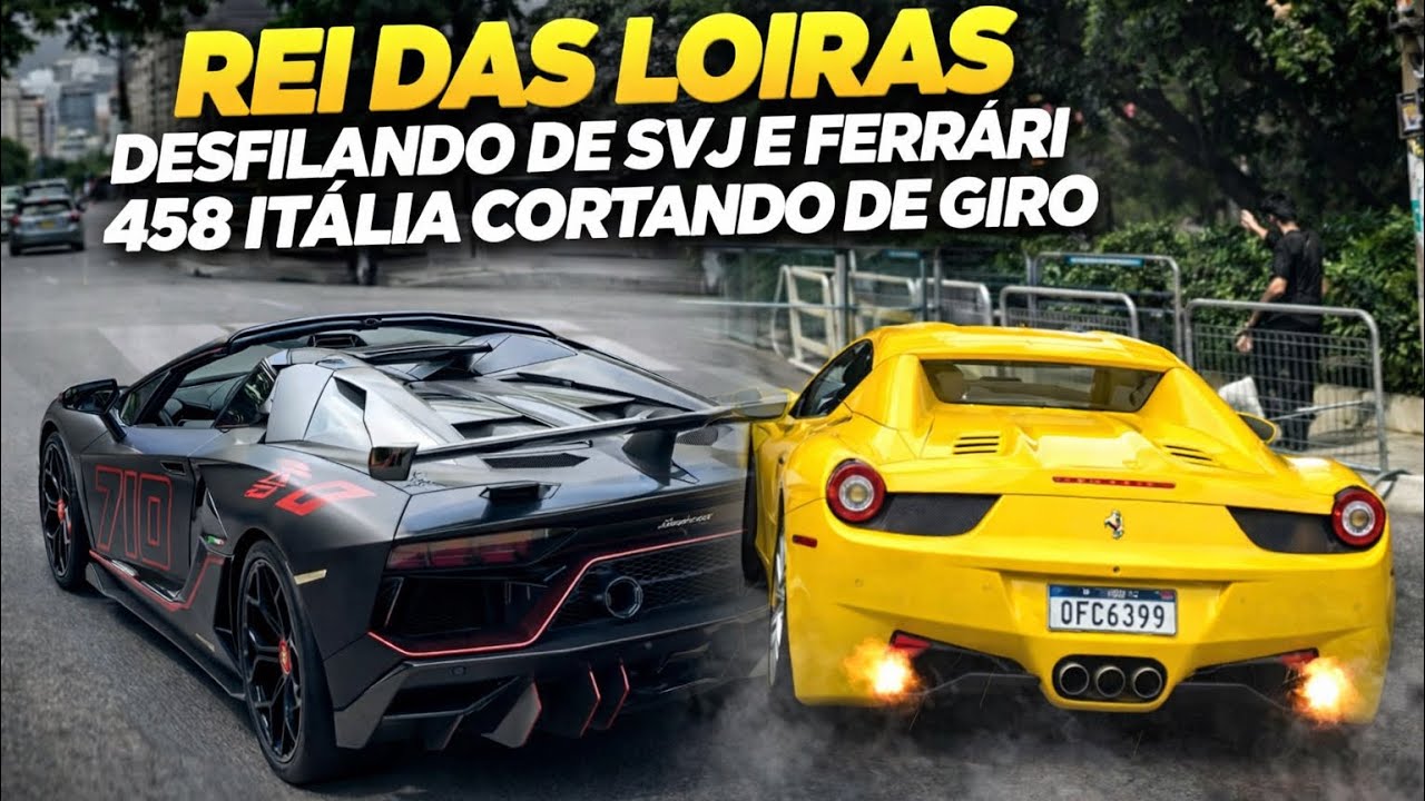 Batman Brasileiro desfilando de svj e Ferrari f458 spider cortando de giro 