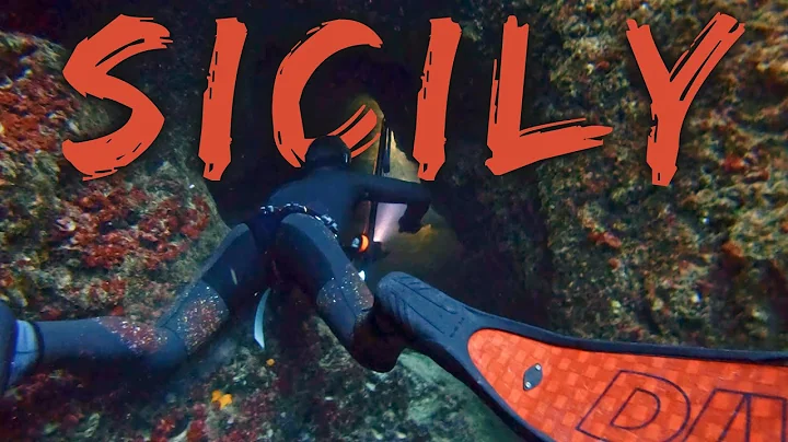 Spearfishing in MASSIVE CAVES in Sicily, Italy