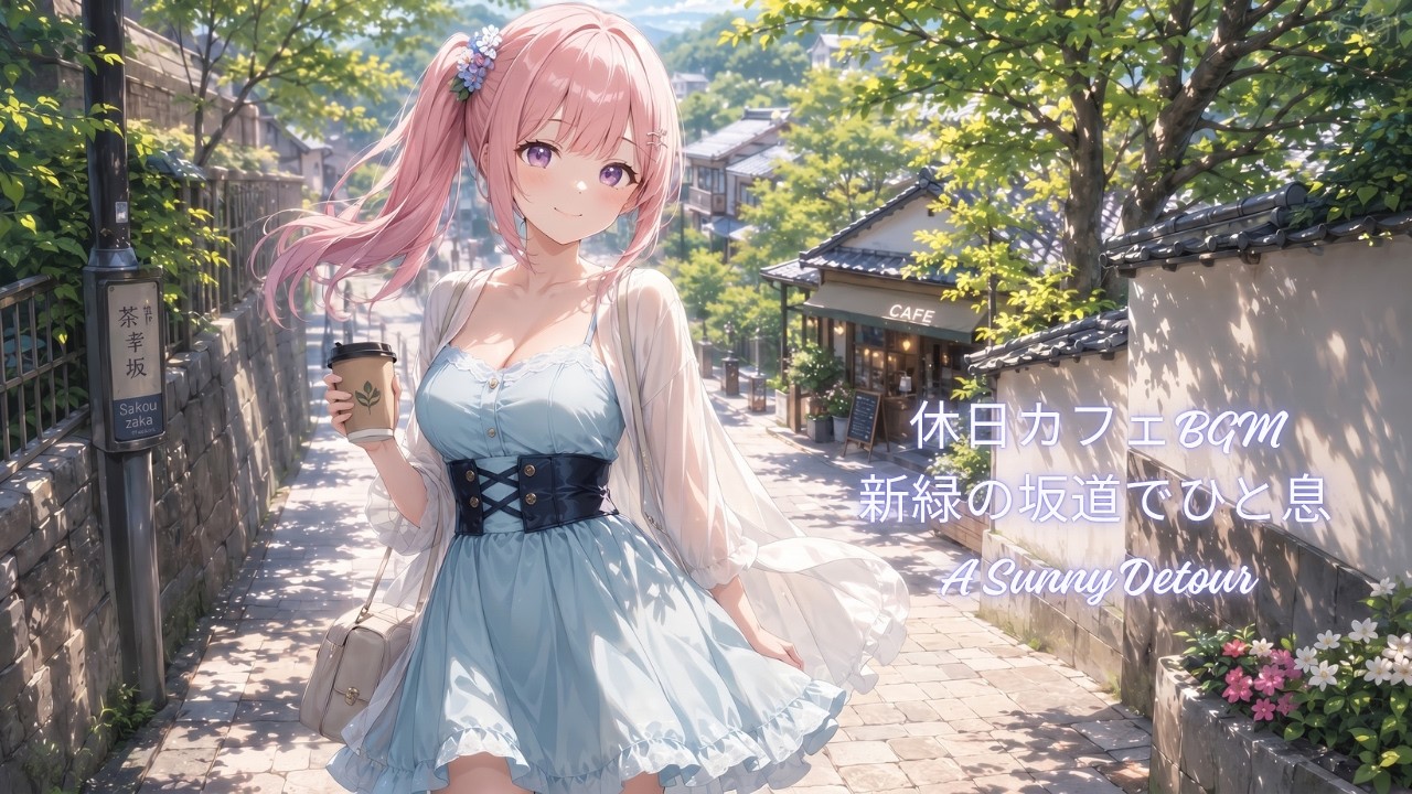 休日のカフェBGM】新緑の坂道でひと息つく休日の寄り道｜A Sunny