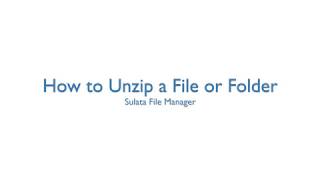 How to Unzip File in Sulata File Manager screenshot 3