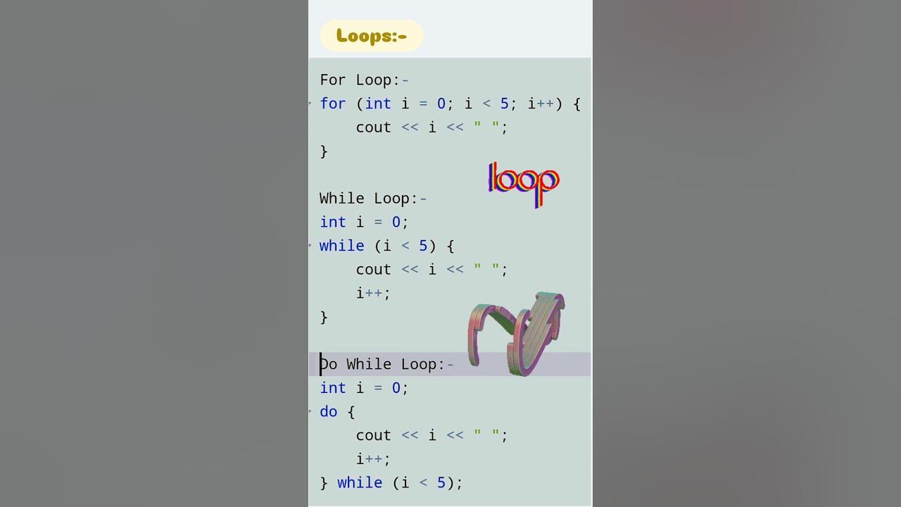 Loops in CPP program / C++ language / For Loop / While Loop/ Do while ...