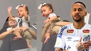 Neymar’s Daughter Mavie Waving At Santos Fans Singing Her Name